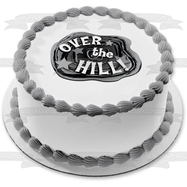 Happy Birthday Over the Hill Stars Edible Cake Topper Image ABPID13236