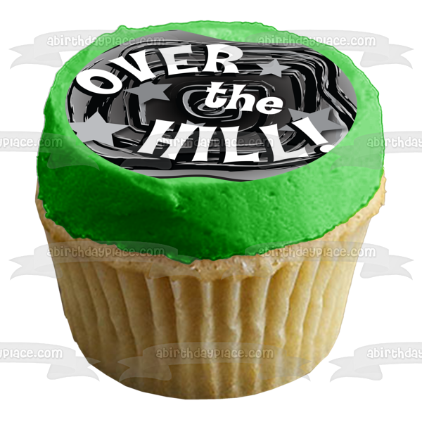 Happy Birthday Over the Hill Stars Edible Cake Topper Image ABPID13236