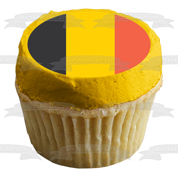 Flag of Belgium Black Yellow Red Vertical Stripes Edible Cake Topper Image ABPID13238