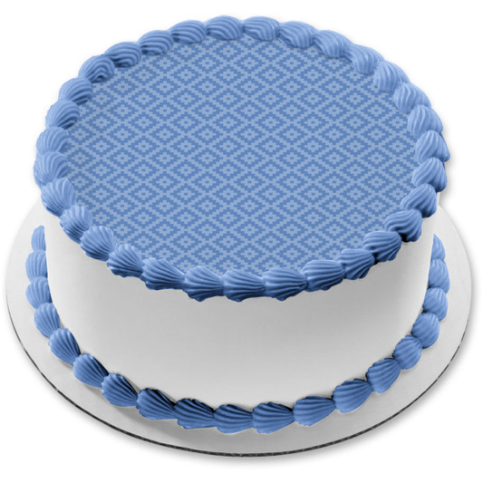 Adorno comestible para tarta con diseño de diamante azul, azul claro, azul oscuro, imagen ABPID13129 