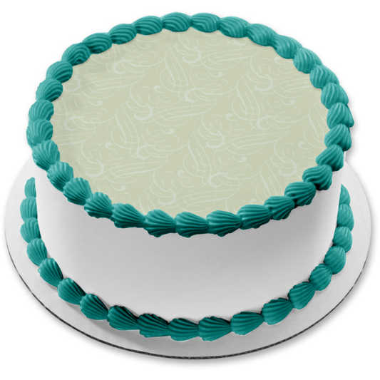 White Swirls Pattern Edible Cake Topper Image ABPID13130