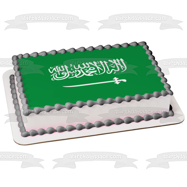 Imagen comestible para decoración de tarta con bandera del Reino de Arabia Saudita ABPID13141 