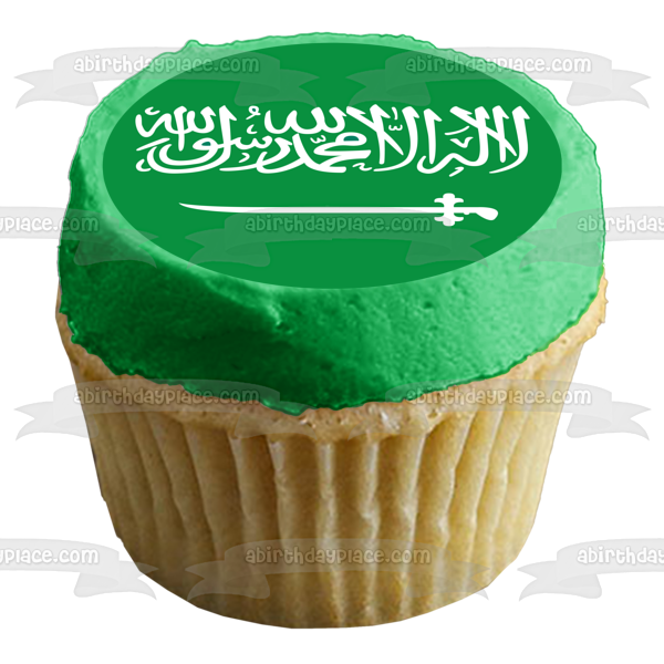 Imagen comestible para decoración de tarta con bandera del Reino de Arabia Saudita ABPID13141 