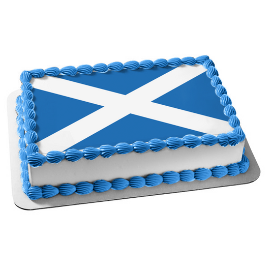 National Symbols of England Flag Blue White Edible Cake Topper Image ABPID13142