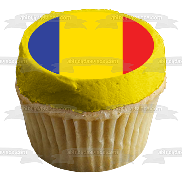 Civil Flag of Andorra Blue Yellow Red Edible Cake Topper Image ABPID13146