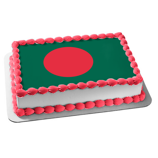 Flag of Bangladesh Red Green Edible Cake Topper Image ABPID13272