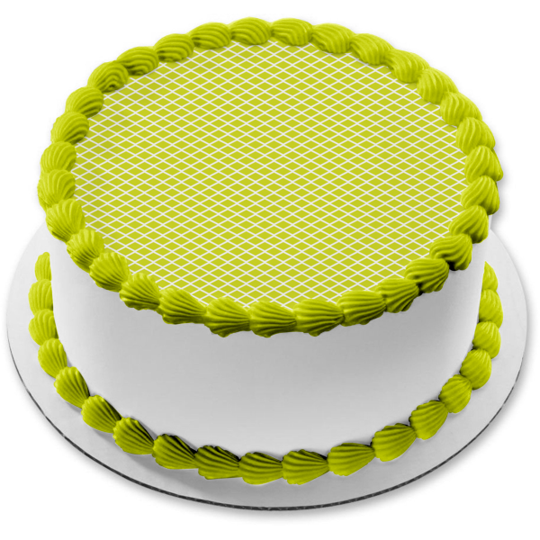 Adorno comestible para tarta con diseño de diamantes amarillos y blancos, imagen ABPID13277 