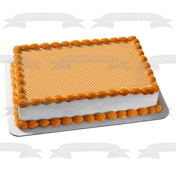 Adorno comestible para tarta con patrón de diamante naranja, imagen ABPID13171 