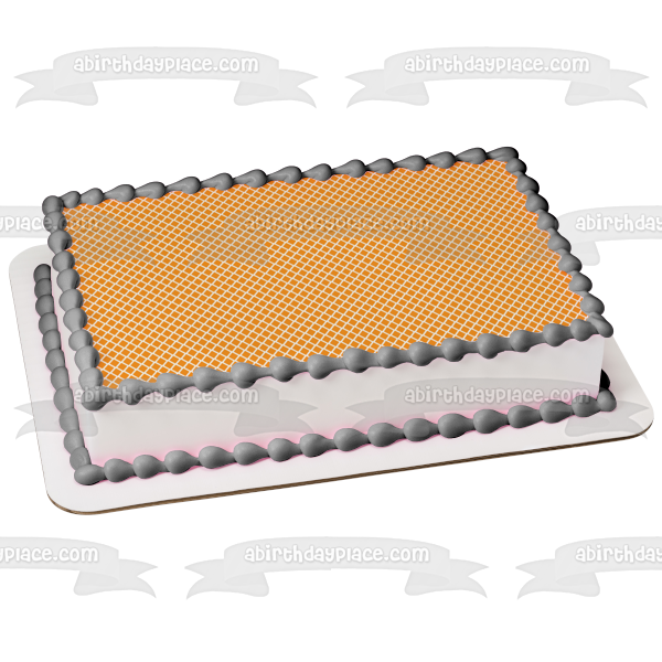 Adorno comestible para tarta con patrón de diamante naranja, imagen ABPID13171 