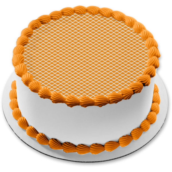 Adorno comestible para tarta con patrón de diamante naranja, imagen ABPID13171 