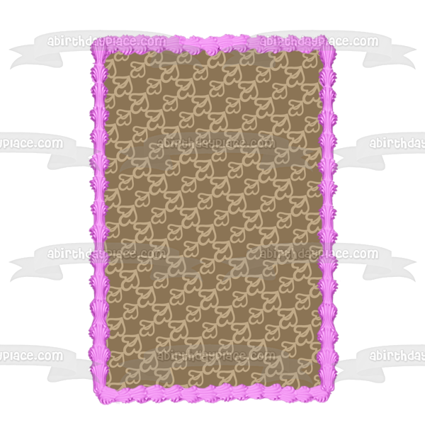 Tan and Brown Pattern Background Edible Cake Topper Image ABPID13172