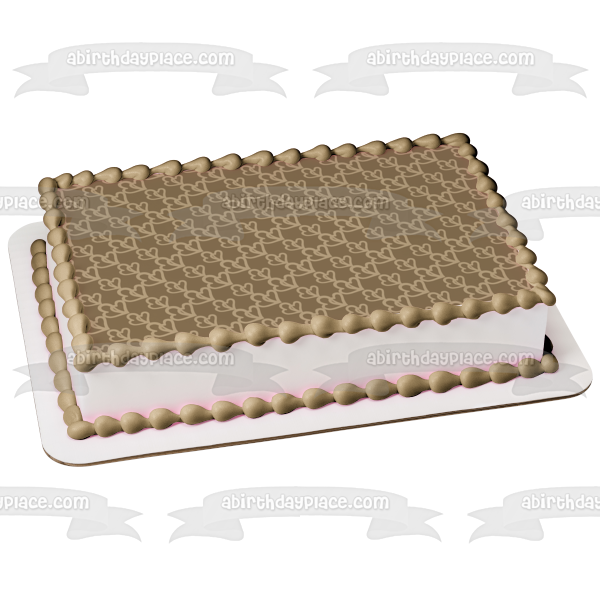 Tan and Brown Pattern Background Edible Cake Topper Image ABPID13172