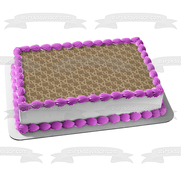 Tan and Brown Pattern Background Edible Cake Topper Image ABPID13172