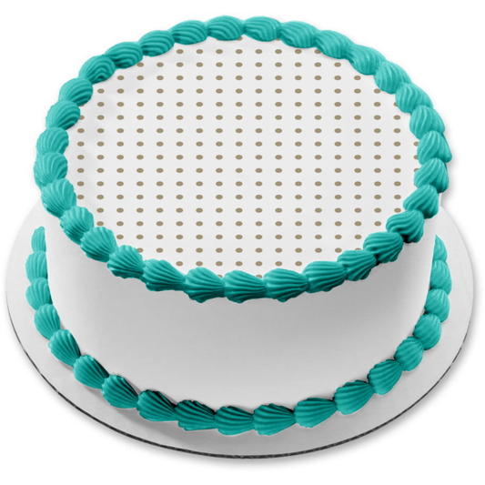 Grey Polka Dots Edible Cake Topper Image ABPID13307