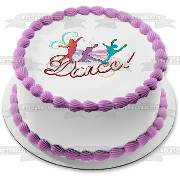 Dance Pink Purple Blue Dancers Edible Cake Topper Image ABPID13193