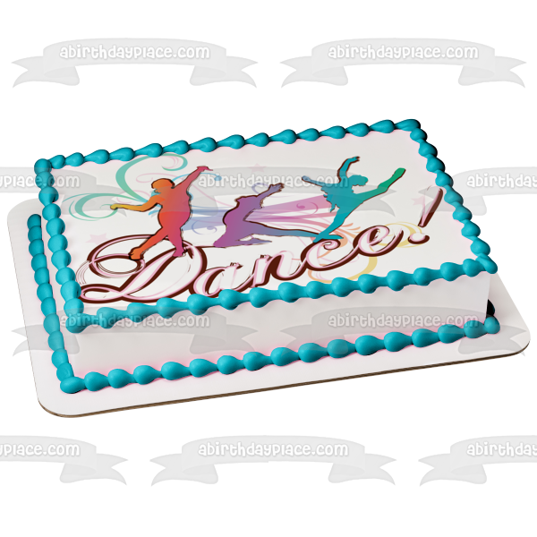 Dance Pink Purple Blue Dancers Edible Cake Topper Image ABPID13193