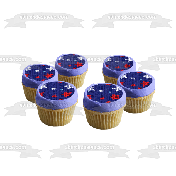 Stars and Stripes Red White Stars Blue Background Edible Cake Topper Image ABPID13310