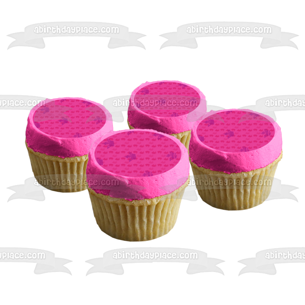 Purple Crowns Pink Background Edible Cake Topper Image ABPID13311