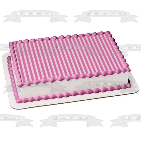 Adorno comestible para tarta con rayas horizontales rosas y moradas, imagen ABPID13314 