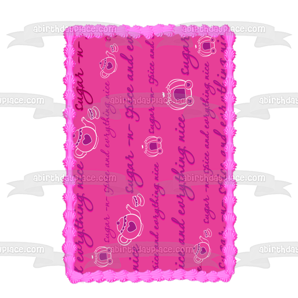 Azúcar y especias y todo lo bonito, teteras, fondo rosa, decoración comestible para tarta, imagen ABPID13324 