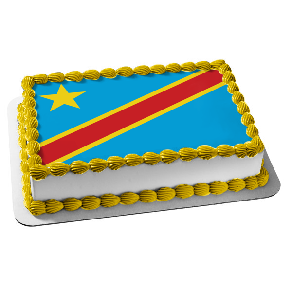 Bandera de la República Democrática del Congo Imagen comestible para decoración de tarta ABPID13333 