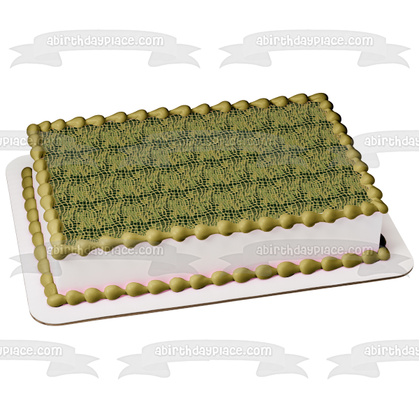 Adorno comestible para tarta con motivo de vidrieras, color verde y marrón, imagen ABPID13361 