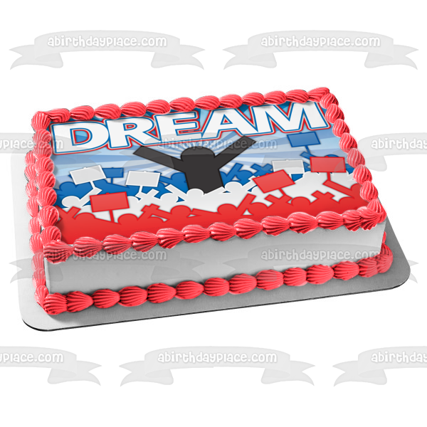 Voting Dream Red White Blue Voting Crowd Edible Cake Topper Image ABPID13362