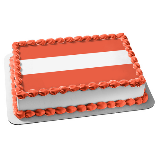 Flag of Austria Red White Red Horizontal Stripes Edible Cake Topper Image ABPID13547