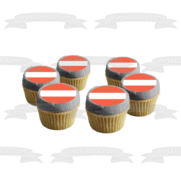 Flag of Austria Red White Red Horizontal Stripes Edible Cake Topper Image ABPID13547