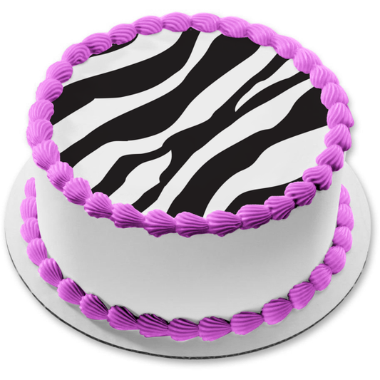 Zebra Stripe Pattern Edible Cake Topper Image ABPID13363