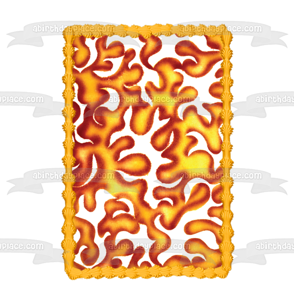 Yellow and Orange Swirls Pattern Edible Cake Topper Image ABPID13374