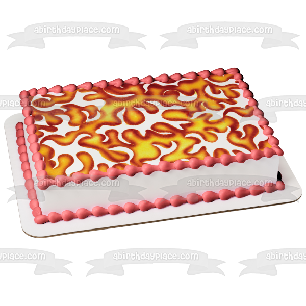 Yellow and Orange Swirls Pattern Edible Cake Topper Image ABPID13374