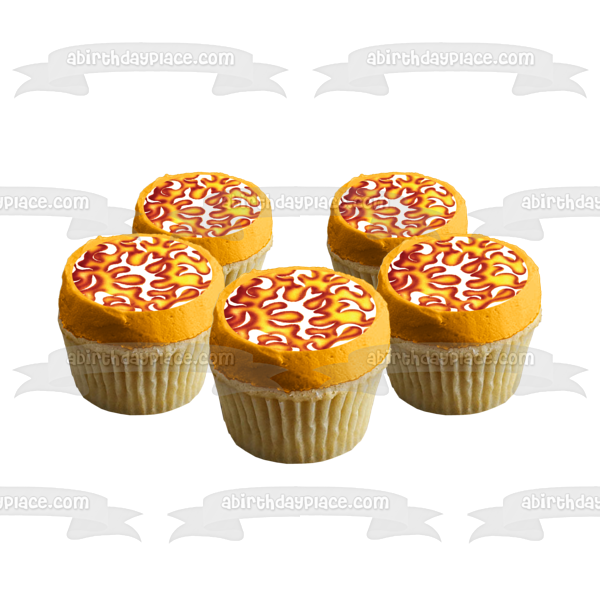 Yellow and Orange Swirls Pattern Edible Cake Topper Image ABPID13374