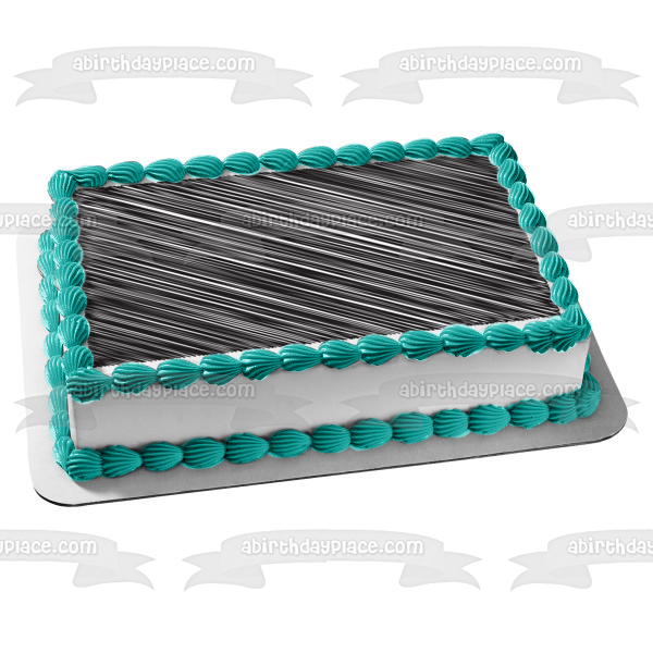 White and Black Diagonal Stripes Pattern Edible Cake Topper Image ABPID13563