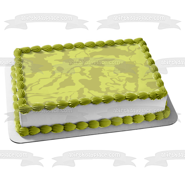 Light Green Dark Green Camo Pattern Background Edible Cake Topper Image ABPID13387