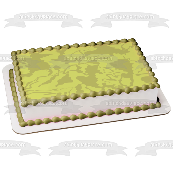 Light Green Dark Green Camo Pattern Background Edible Cake Topper Image ABPID13387