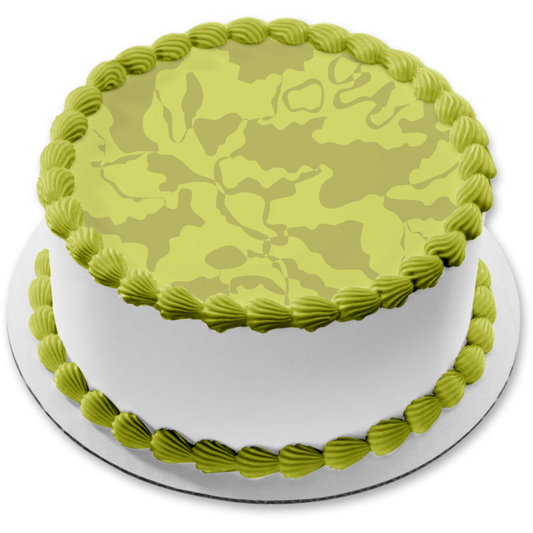 Light Green Dark Green Camo Pattern Background Edible Cake Topper Image ABPID13387