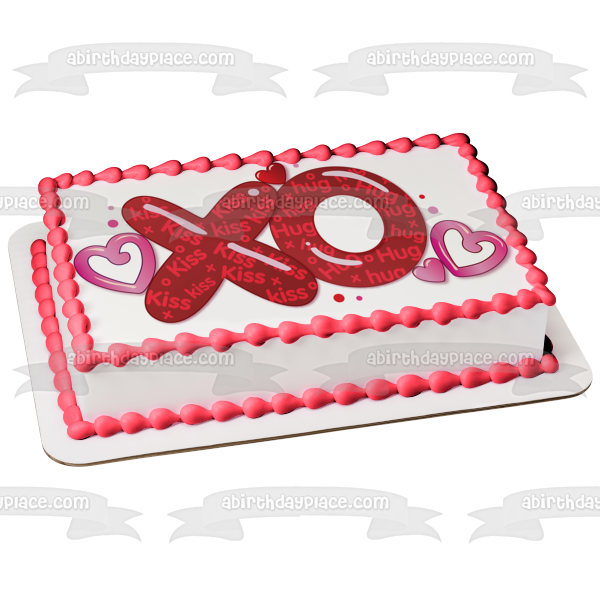 Imagen comestible para decoración de tarta Xo Kiss Hug Hearts ABPID13584 