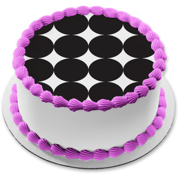 Adorno comestible para tarta con puntos negros, imagen ABPID13587 