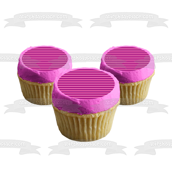 Adorno comestible para tarta con diseño de rayas horizontales, color morado y rosa, imagen ABPID13406 