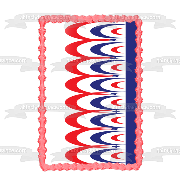 Fourth of July Red White Blue Star Edible Cake Topper Image ABPID13415