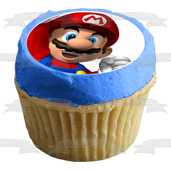 Super Mario Brothers Mario Smiling Edible Cake Topper Image ABPID13645