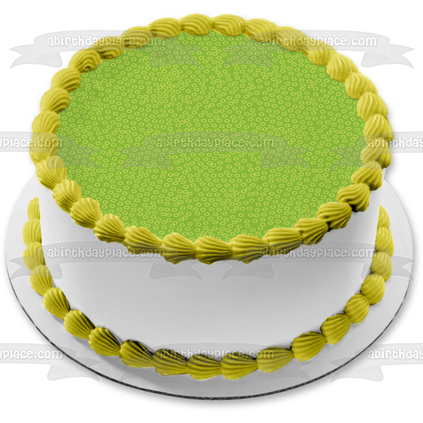 Adorno comestible para tarta con patrón de pequeños círculos verdes, imagen ABPID13430 