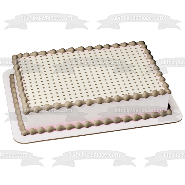 Horizontal Grey Polka Dot Pattern Edible Cake Topper Image ABPID13432