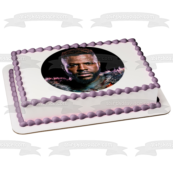 Black Panther Erik Killmonger Black Background Edible Cake Topper Image ABPID14985