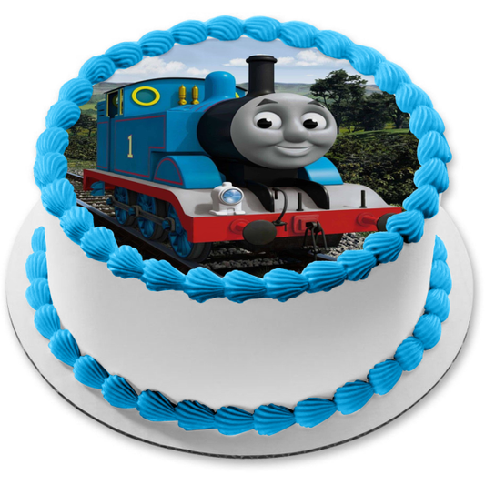 Imagen comestible para decoración de tarta con fondo de cielo azul de Thomas the Tank Engine ABPID14988 