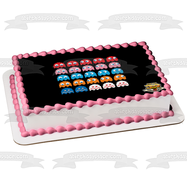 Pac-Man 30th Anniversary Ghosts Inky Pinky Blinky Clyde Edible Cake Topper Image ABPID14993