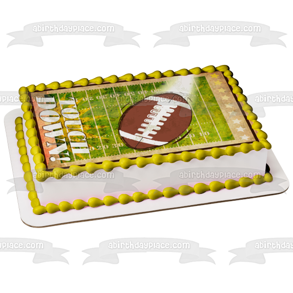 Sports Football Touch Down Football Field Stars Edible Cake Topper Image ABPID13448