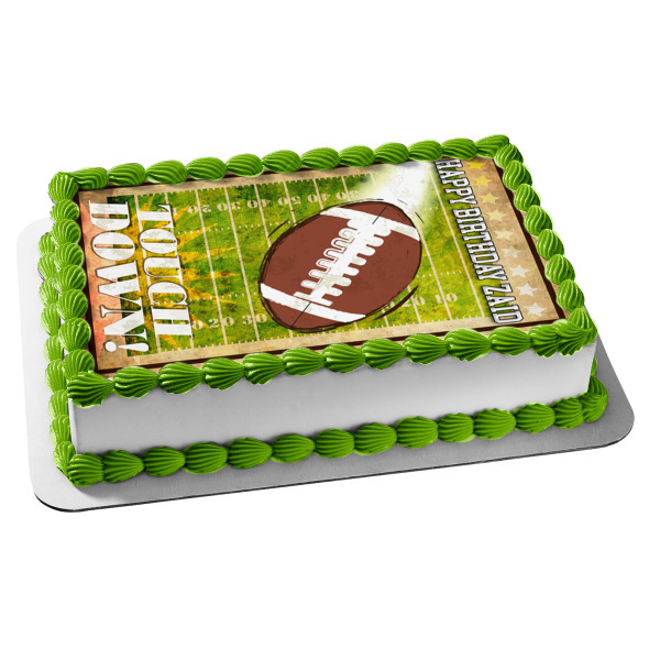 Sports Football Touch Down Football Field Stars Edible Cake Topper Image ABPID13448