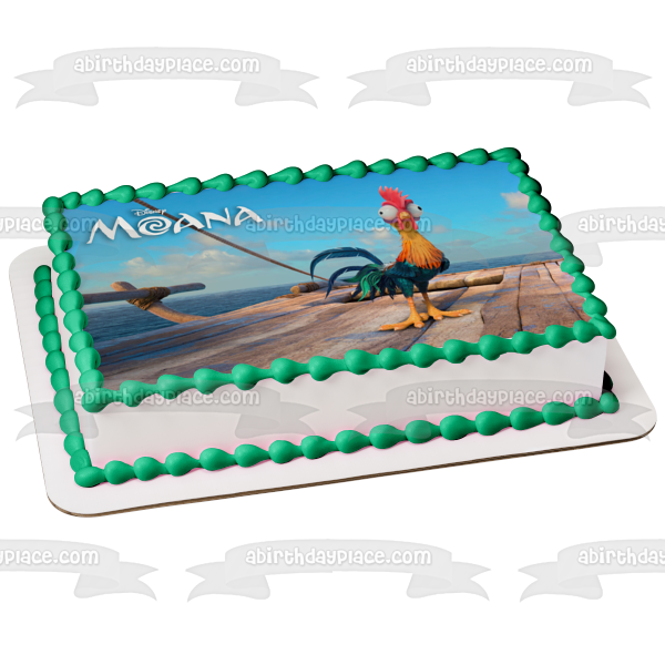 Decoración comestible para tarta con diseño de gallo Heihei de Moana de Disney, imagen ABPID15000 